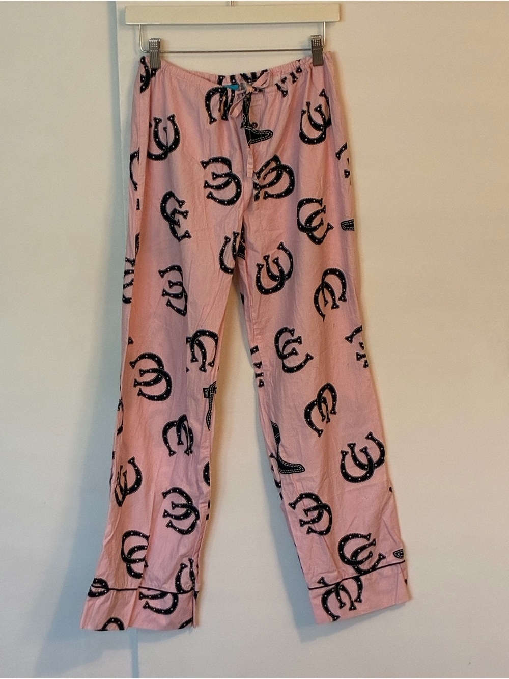 Cute Paul Frank novelty Western PJ bottoms. Pink Cotton. Front drawstring.